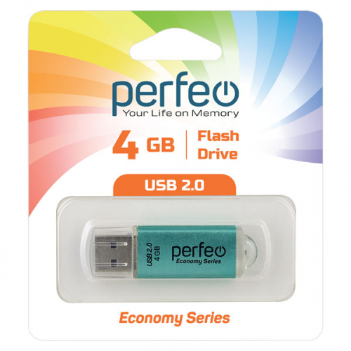 Флэш-диск USB Perfeo 4 GB E01 green