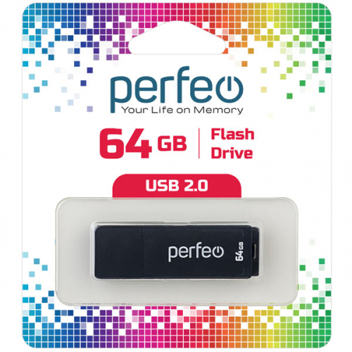 Флэш-диск USB Perfeo 64 GB C04 black