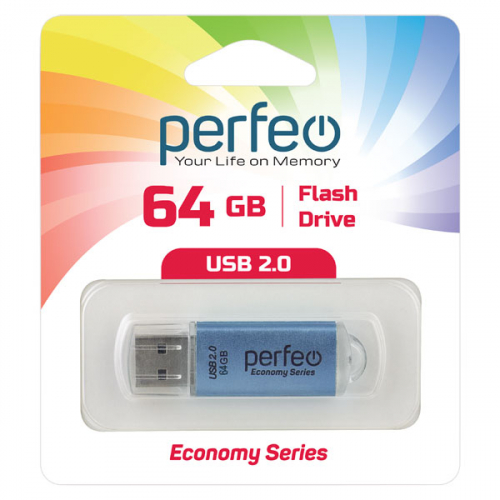 Флэш-диск USB Perfeo 64 GB E01 blue