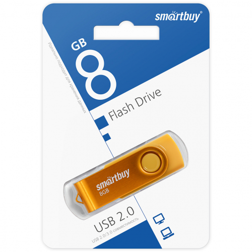 Флэш-диск USB SmartBuy 8 GB Twist Yellow