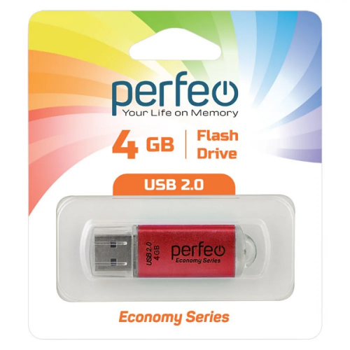 Флэш-диск USB Perfeo 4 GB E01 red