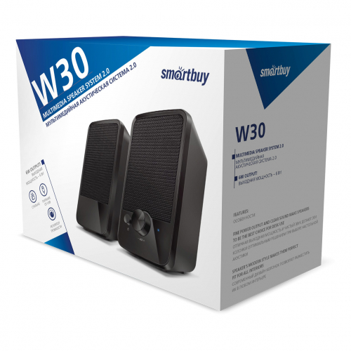 Колонки SmartBuy W30 черные, 2.0 мощность 6Вт, USB (SBA-4850)