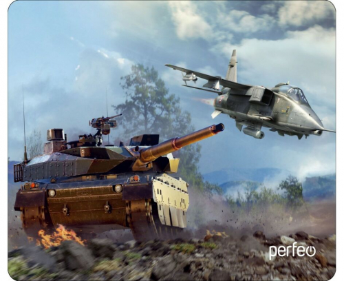 Коврик для мыши Perfeo Tanks (240*320*3 мм), рис. 4, ткань+резиновое основание