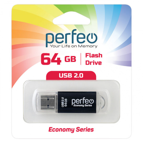 Флэш-диск USB Perfeo 64 GB E01 black