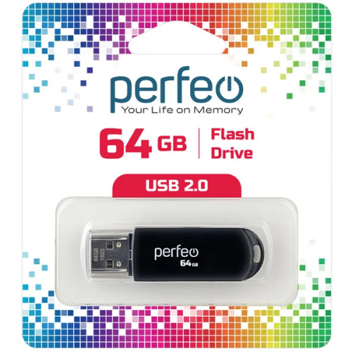 Флэш-диск USB Perfeo 64 GB C03 black