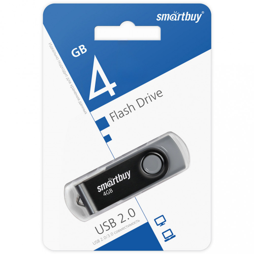 Флэш-диск USB SmartBuy 4 GB Twist Black