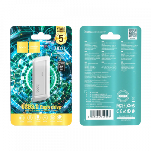 Флэш-диск USB HOCO 32 GB UD11 USB3.0, пластик белый