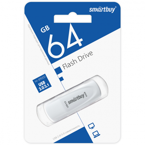 Флэш-диск USB SmartBuy 64 GB Scout White USB 3.0