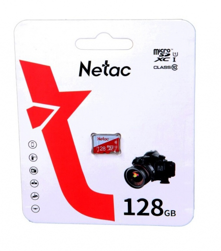 Карта памяти 128 GB Netac P500 Eco UHS-1 (micro SDHC, class10) без адаптера
