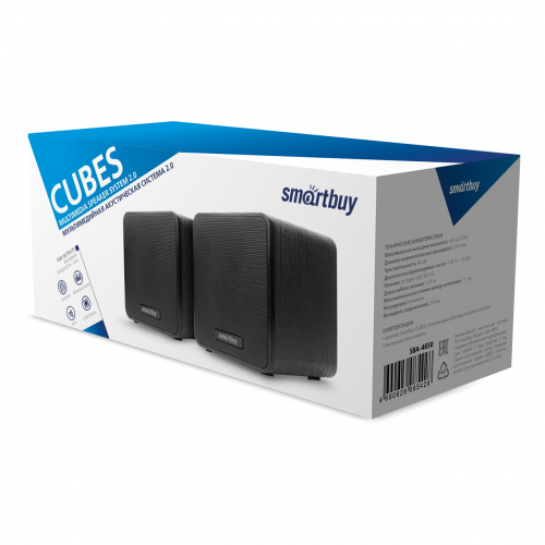 Колонки SmartBuy Cubes черные мощность 6Вт, USB, (SBA-4650)