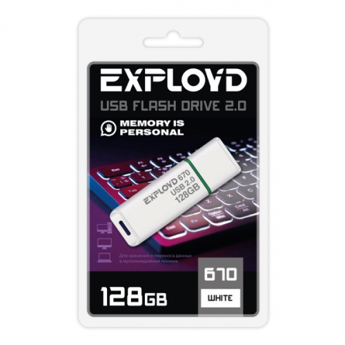 Флэш-диск USB Exployd 128 GB 670 белый