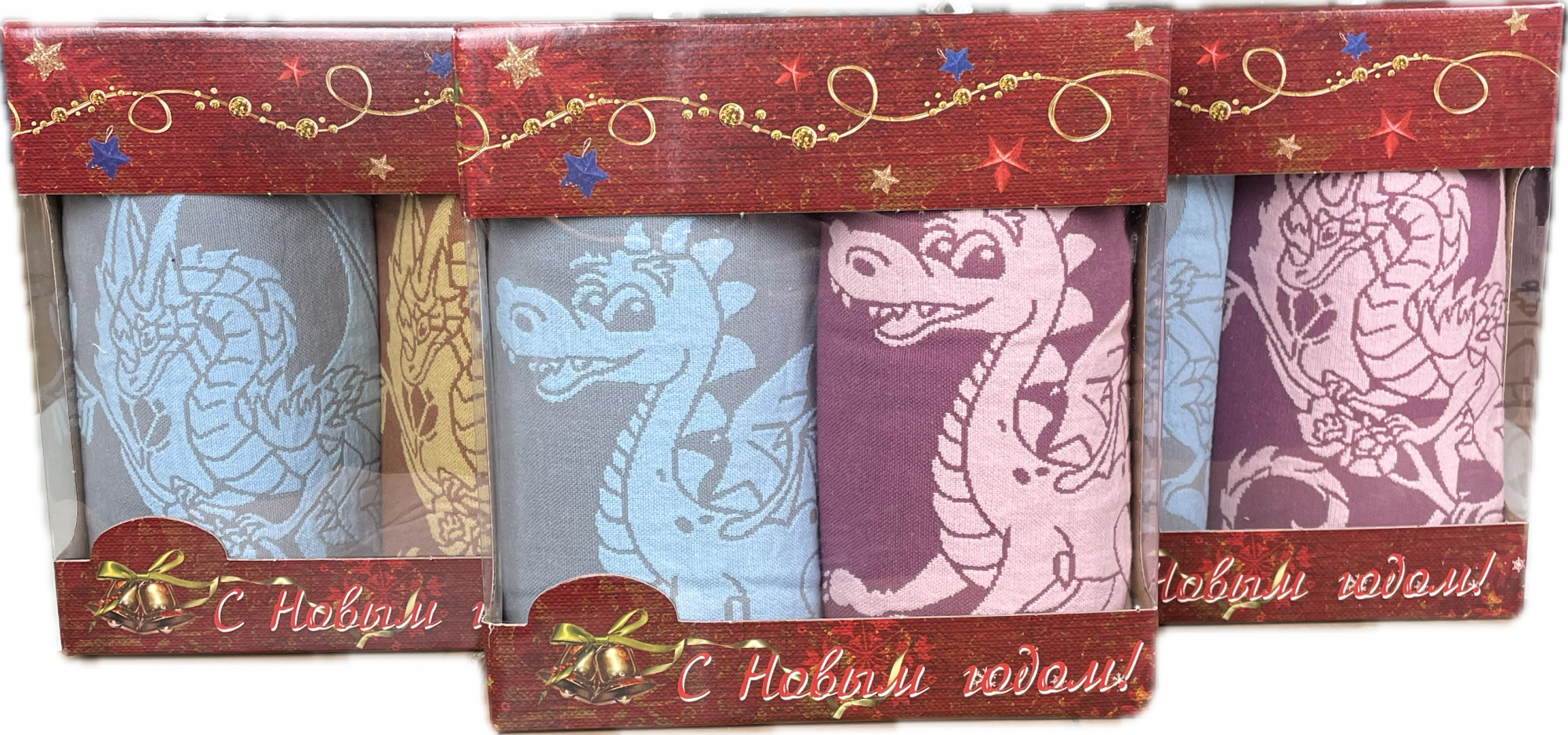 Набор полотенец лен / махра 88 - 99 ДРАКОН МИЛАШКА ОКОШКО 2 пр р-р 25х50