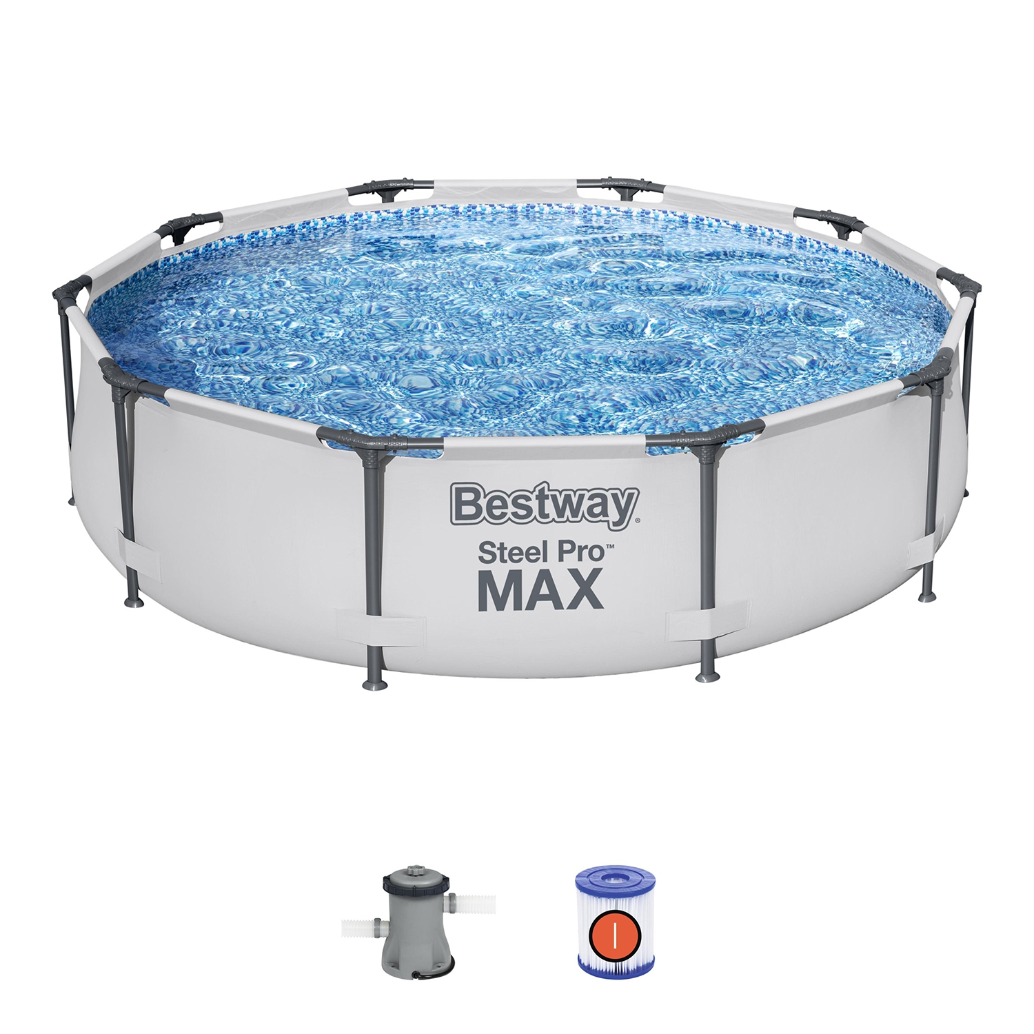 6 шт. доступно к заказу/ Bestway Бассейн каркасный 305х76 см, 4678 л с фильтр-насосом арт. 58381 в комплекте