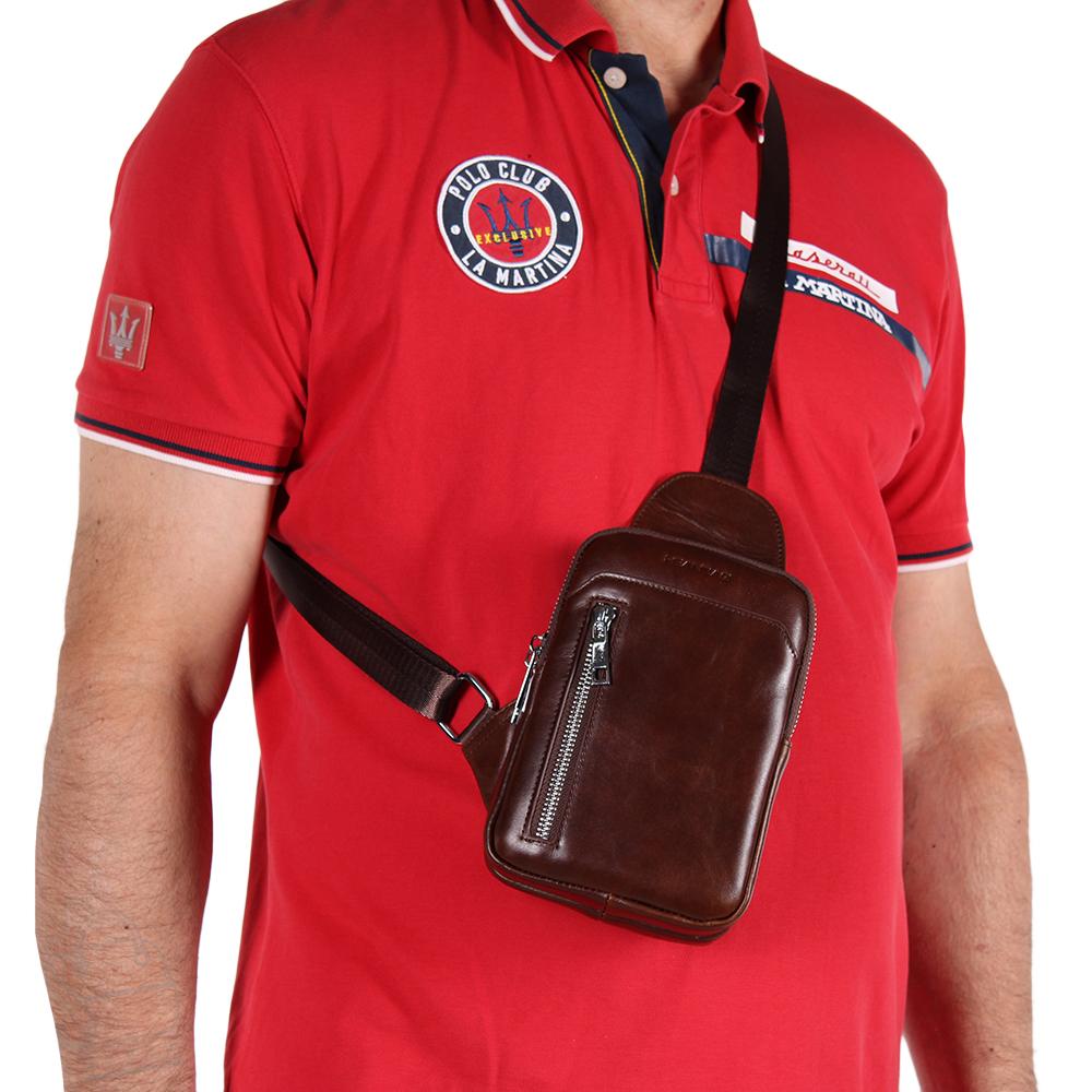 Сумка мужская кожаная 2023088-2BSH coffee Heanbag