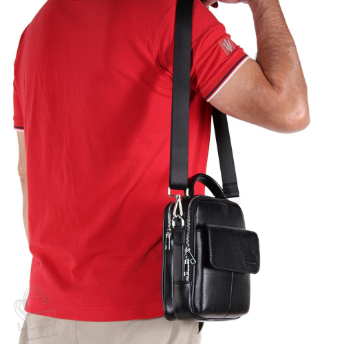 Сумка мужская кожаная 3082H black Heanbag