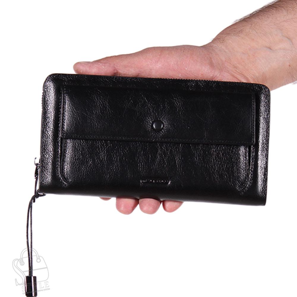 Клатч мужской кожаный 3083H black Heanbag