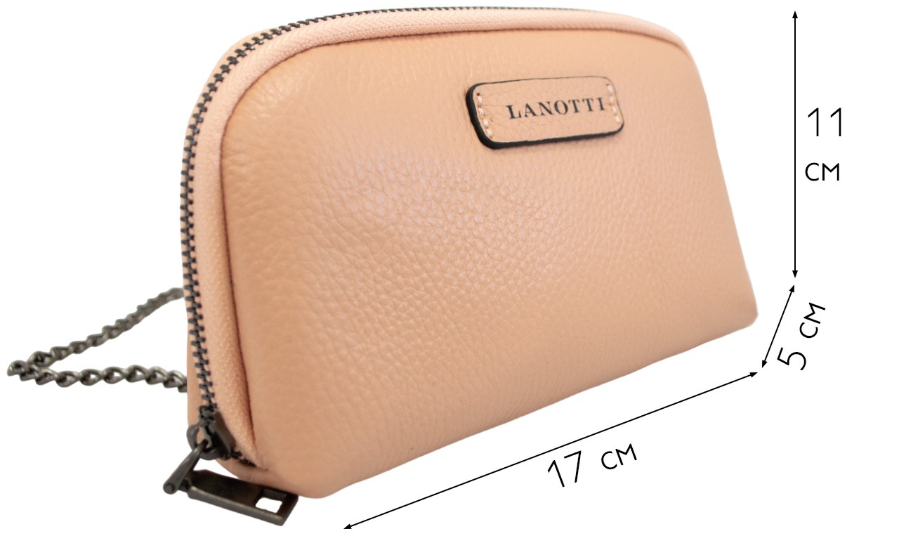 750р 999р.Сумка-косметичка нат.кожа LANOTTI 6006/ПЕРСИК