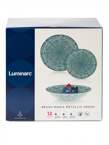 Набор столовый BRUSHMANIA METALLIC GREEN 12пр