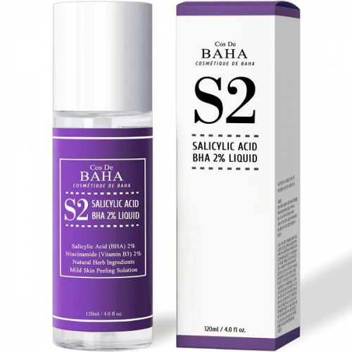 COS DE BAHA/ Тоник для лечения акне и сужения пор Cos De Baha Salicylic Acid BHA 2% Liquid 120 мл.