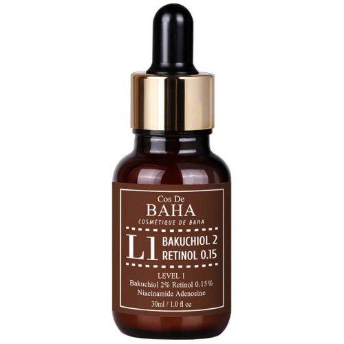 COS DE BAHA/ Мягкая антивозрастная сыворотка с бакучиолом и ретинолом Cos De Baha L1 Bakuchiol & Retinol Serum 30 мл.