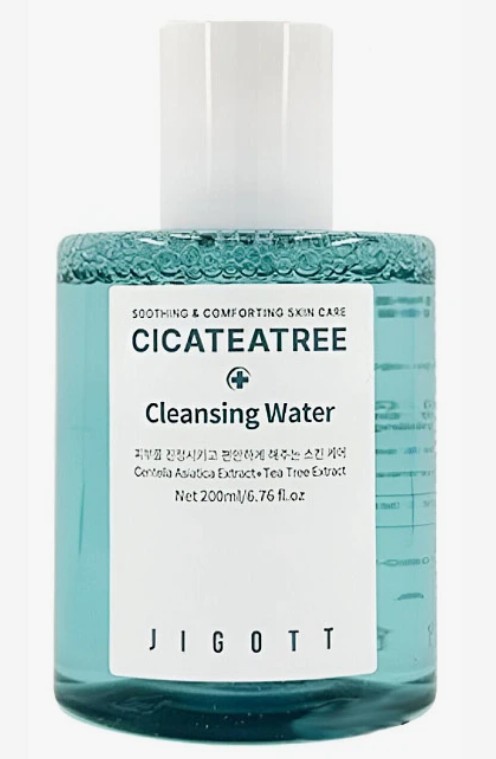 JIGOTT Cicateatree Cleansing Water Успокаивающая очищающая вода с экстрактами центеллы азиатской и чайного дерева 200мл