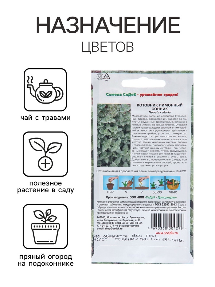 Семена котовник «Сонник», 0.1 г