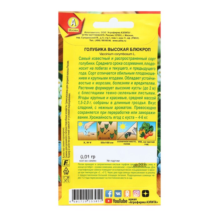 Семена Голубика высокая