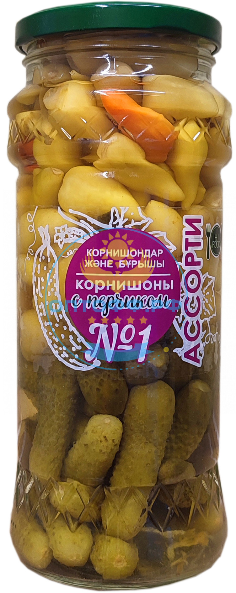 HiFood Корнишоны с перчиком 570гр Ассорти №1 (кор*15)
