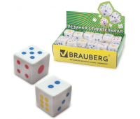 Ластик в форме игральной кости, 24*24*24 мм, BRAUBERG 223605