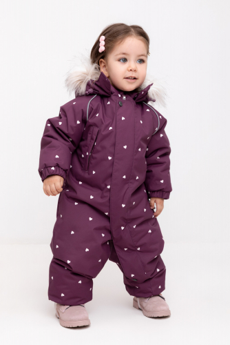 Crоckid Комбинезон ВК 60105/н/12 ГР темно-сливовый, сердечки Crоckid