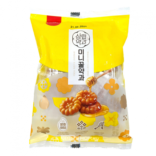 Корейское печенье Якква мини с мёдом Korean Mini Yakgwa Cookie (Honey) Samlip, Корея, 140 г Акция