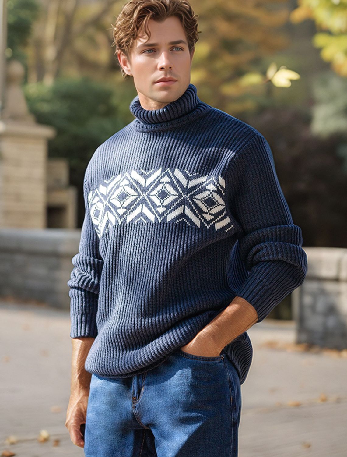 Свитер крупной фактурной вязки из мягкой пряжи из хлопка с акрилом