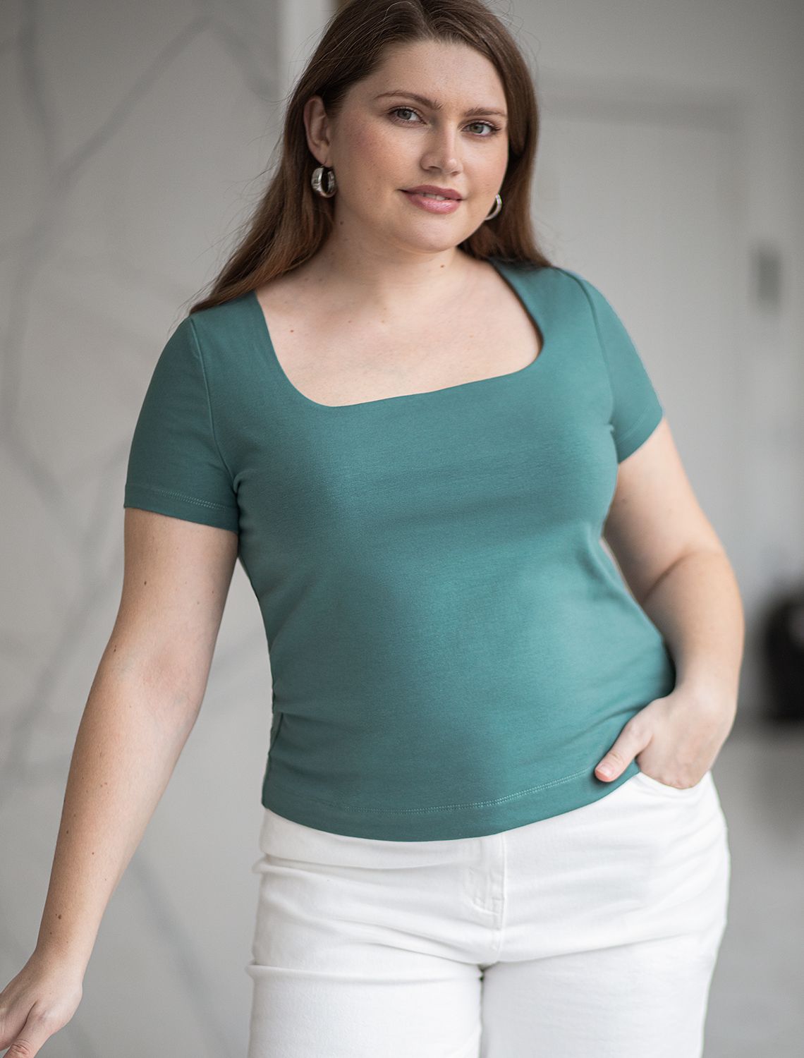 Футболка из премиального хлопка с эластаном