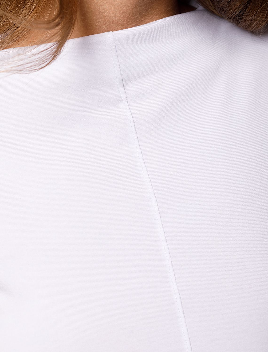 Джемпер с цельнокроеным воротом из премиального хлопка D49.033 белый