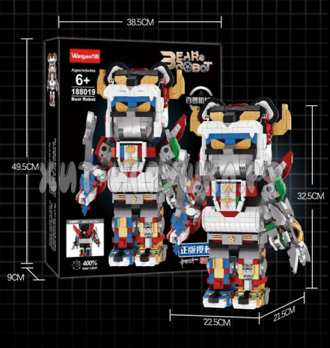 Конструктор Конструктор Медведь BearBrick Kaws 800 дет. 188019, 188019