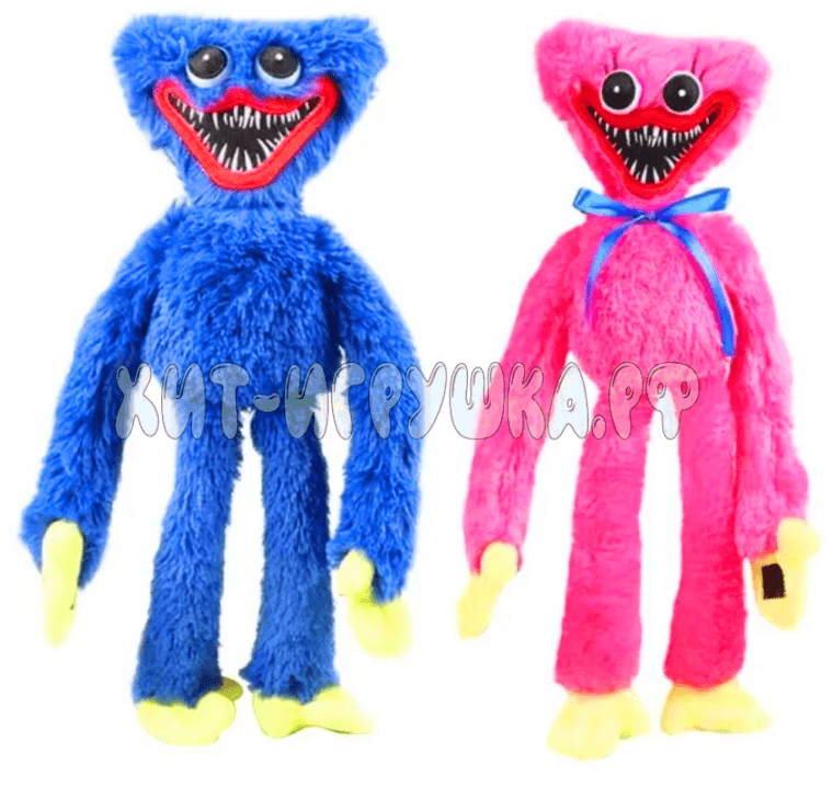Мягкая игрушка Хаги Ваги Huggy Wuggy Хагги Вагги 35 см СИНИЙ, HW-blue