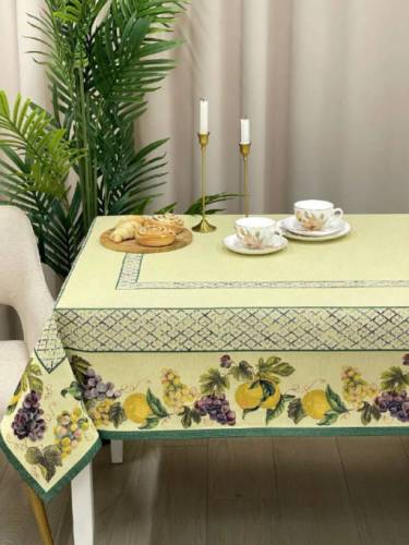 Жюра Виноград и лимоны З/Б Желтый фон Скатерть 165х290 см 2413013