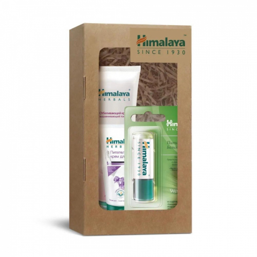 HIMALAYA Set Подарочный набор Питательный бальзам с маслом ростков пшеницы 4,5г+Питательный крем для рук 50мл+Очищающий гель с нимом 15мл ПОДАРОК