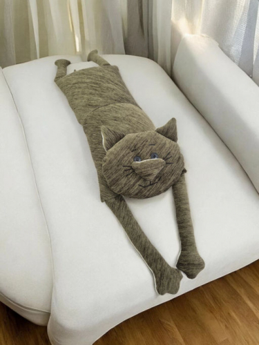 Мой котик Подушка Шенил Зеленый 2414127