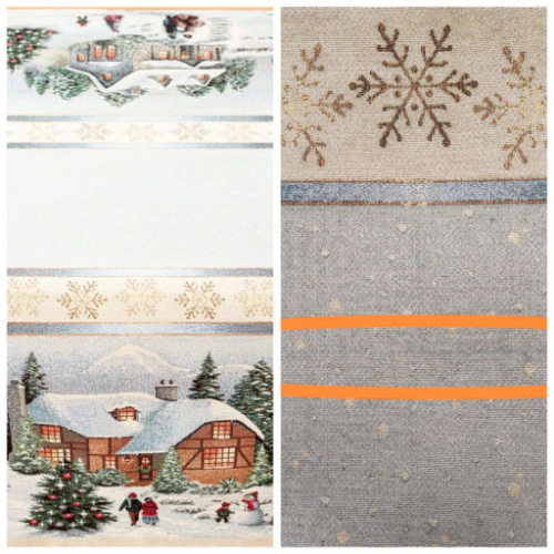 Outlet Новогодний вечер голубой фон Снежинки Салфетка 44х140 см 2414167