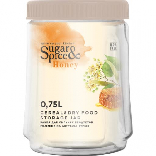 Банка для сыпучих продуктов 0,75л латте Sugar&Spice Honey