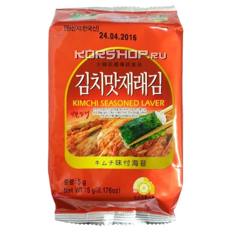 Морская капуста сушёная обжаренная в пластинках с приправой Кимчи