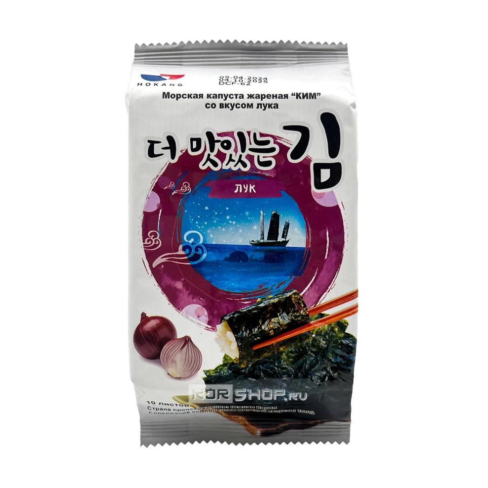 Жареная морская капуста «КИМ» со вкусом лука Hokang (VCA), Корея, 5 г Акция
