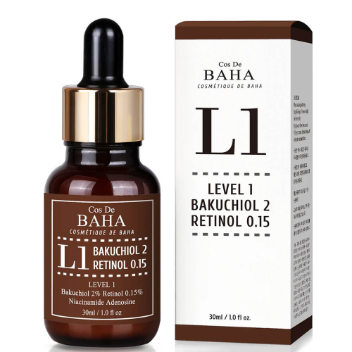 COS DE BAHA/ Мягкая антивозрастная сыворотка с бакучиолом и ретинолом Cos De Baha L1 Bakuchiol & Retinol Serum 30 мл.