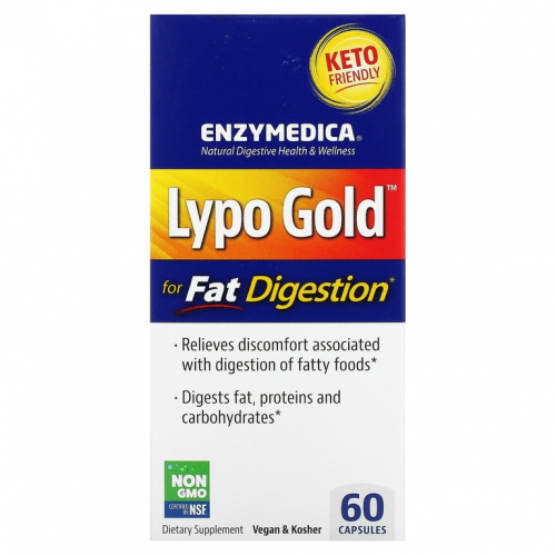 Enzymedica, Lypo Gold, для усвоения жиров, капсулы