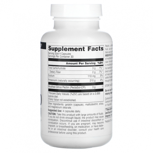 Source Naturals, PectImmune, модифицированный цитрусовый пектин, 750 мг, 120 капсул (187 мг в 1 капсуле)