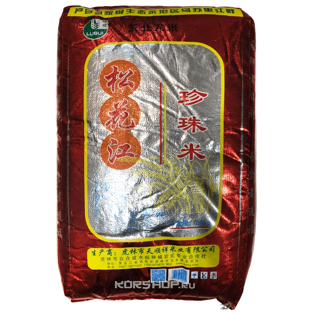 Рис белый шлифованный для суши 1 сорт (красный мешок), Китай, 25 кг Акция