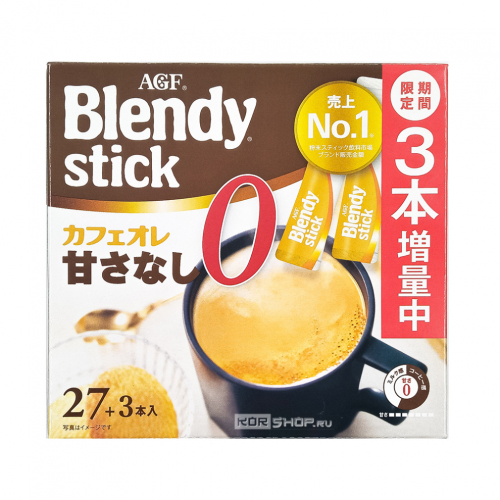 Кофейный напиток с молоком без сахара Blendy Stick AGF, Япония, 249 г Акция