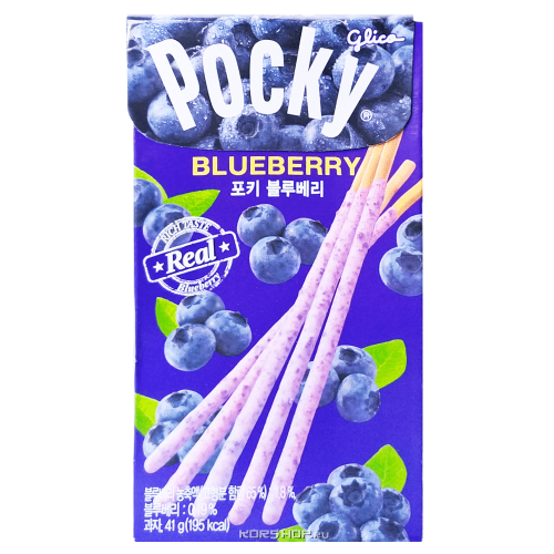 Палочки со вкусом голубики Glico Pocky, Корея, 41 г Акция