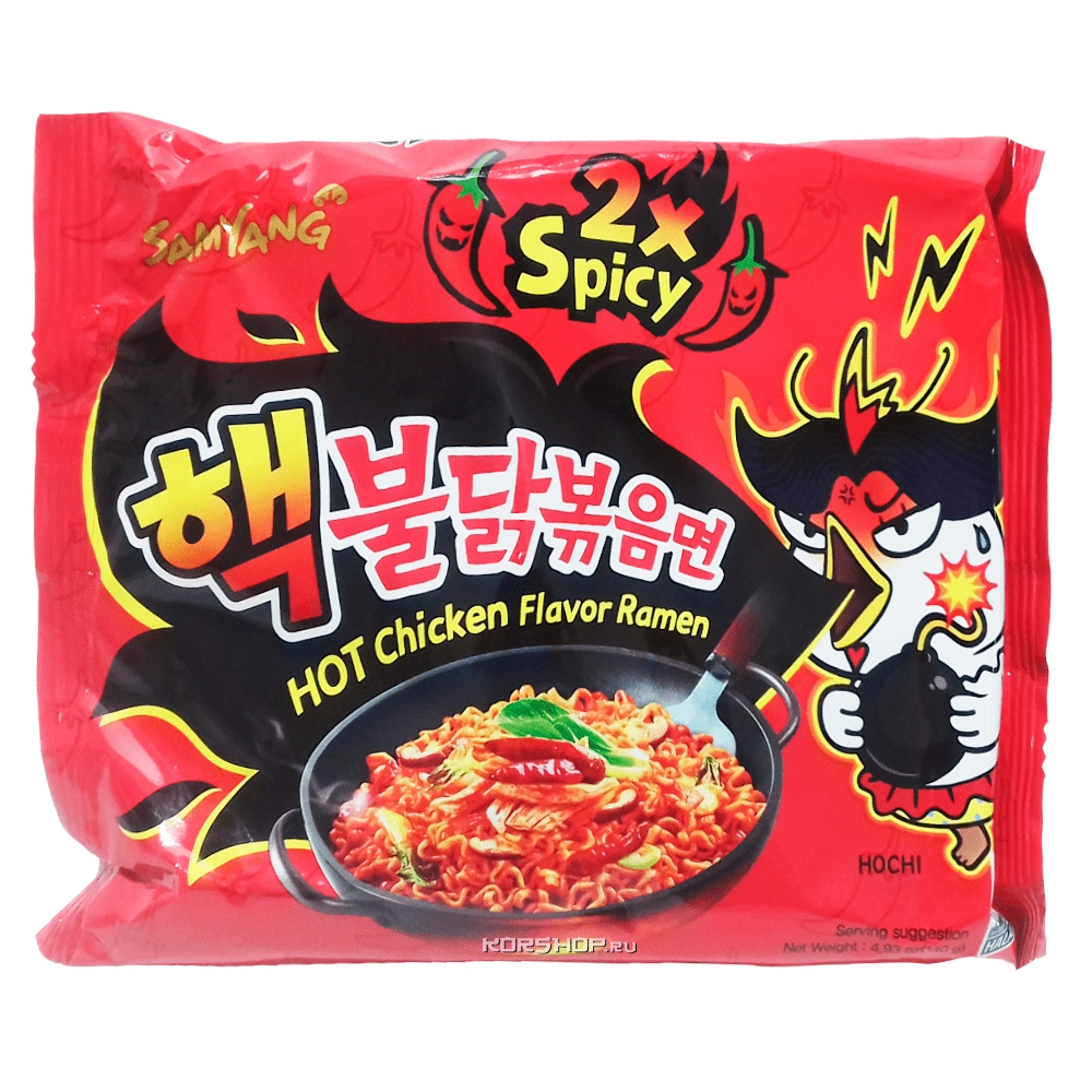 Экстра острая лапша со вкусом курицы 2хSpicy Samyang, Корея, 140 г. Срок до 08.11.2025. АкцияРаспродажа